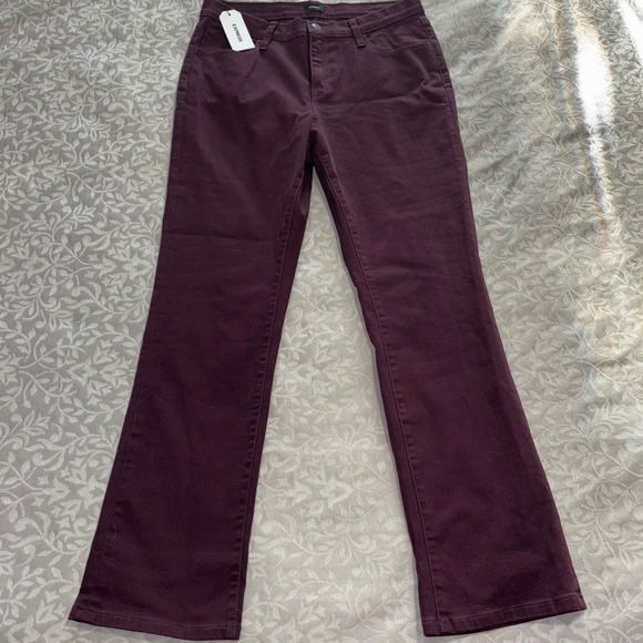 Express Pants - Express Womens Size 14 Burgundy Bootcut Denim Jeans Mid Rise  (F4)